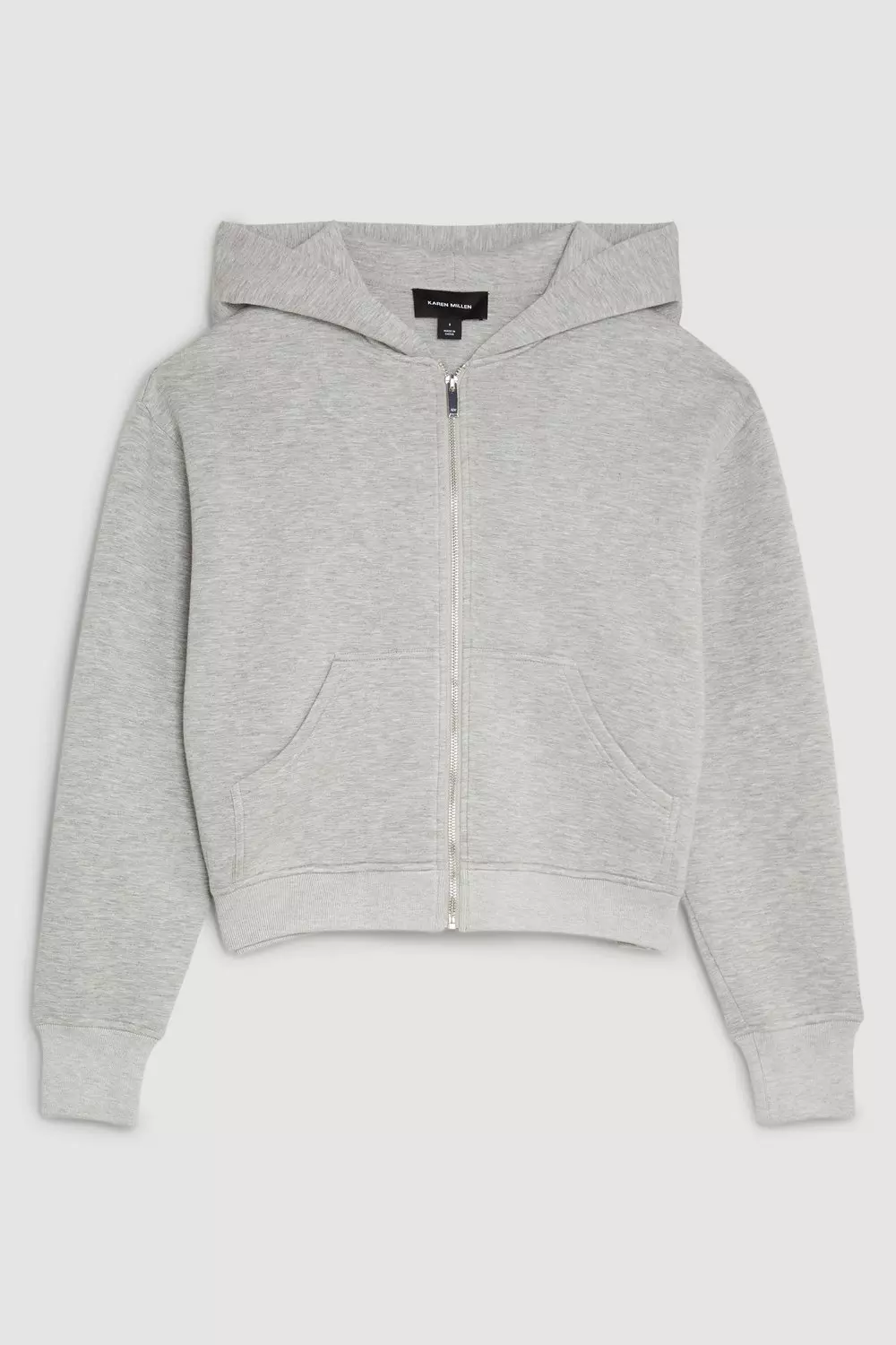 Grey crop clearance zip hoodie